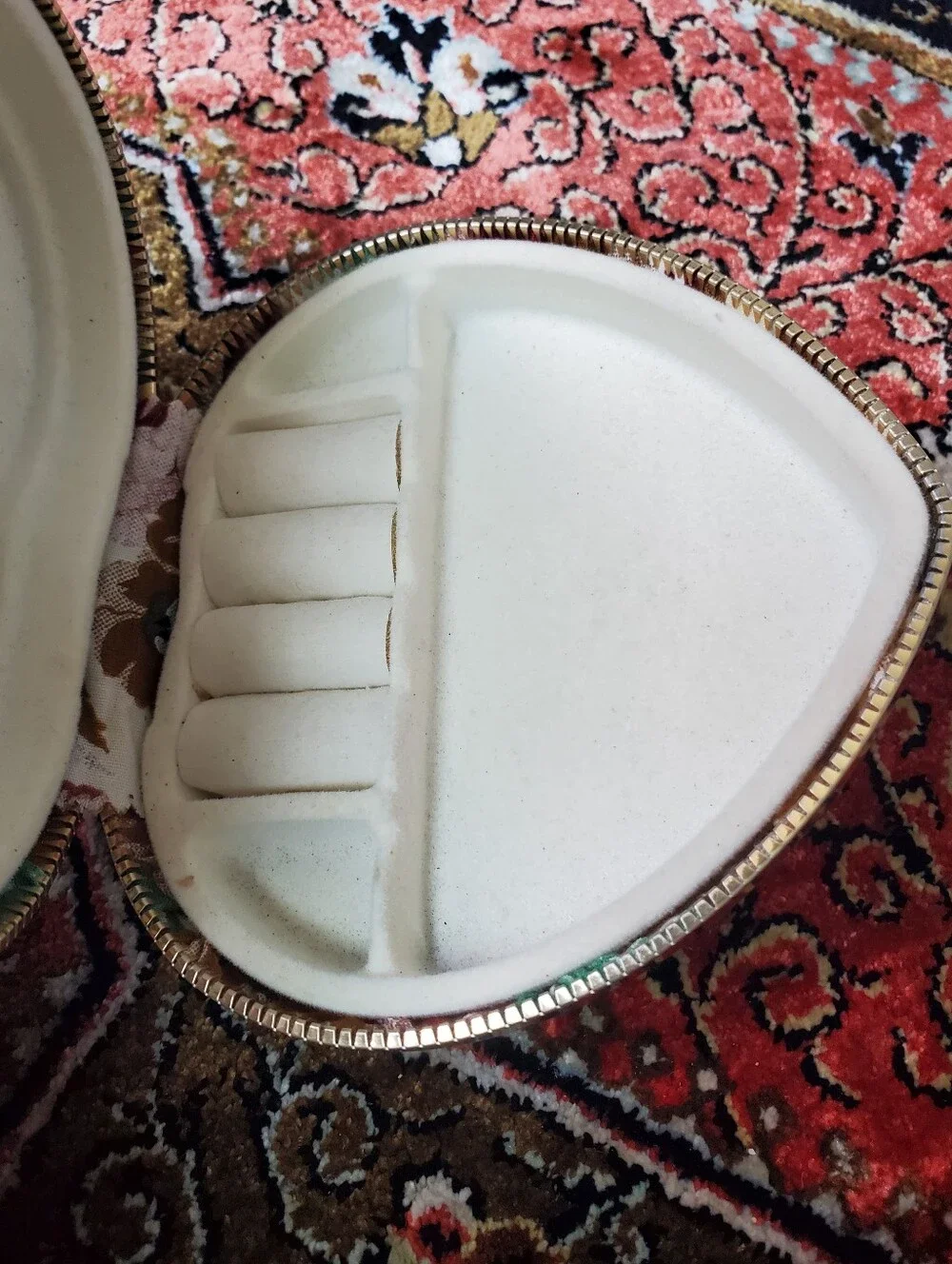 Vintage Floral Fabric Heart Shaped Jewelry Box
